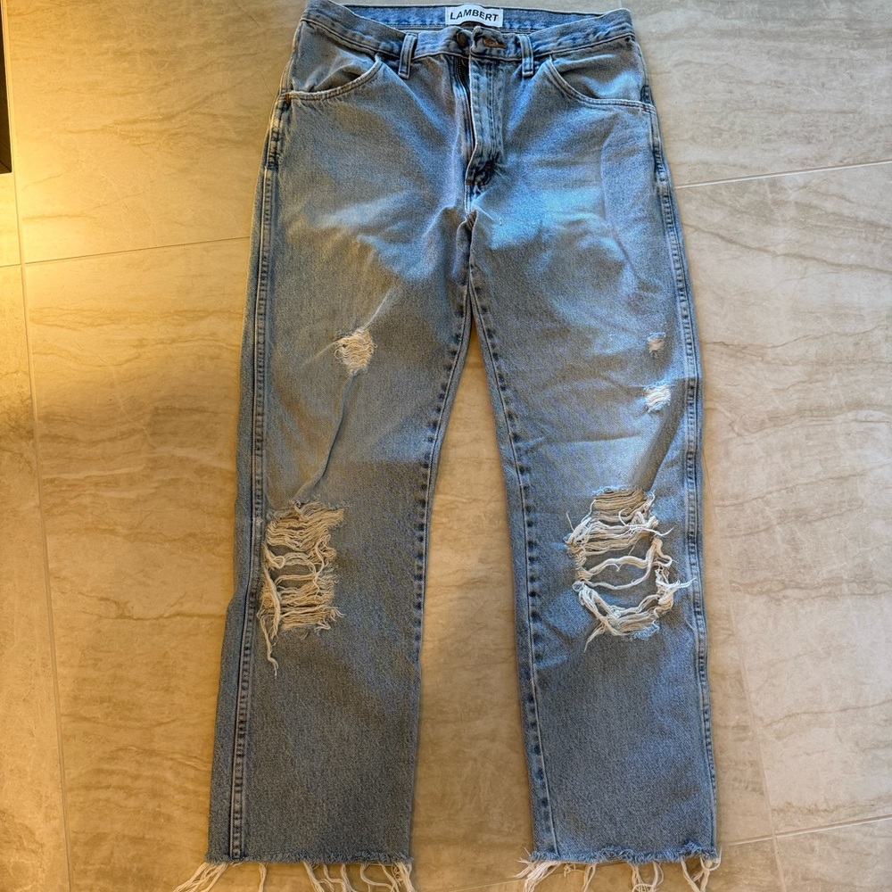Tyler Lambert Vintage Distressed Blue Jeans